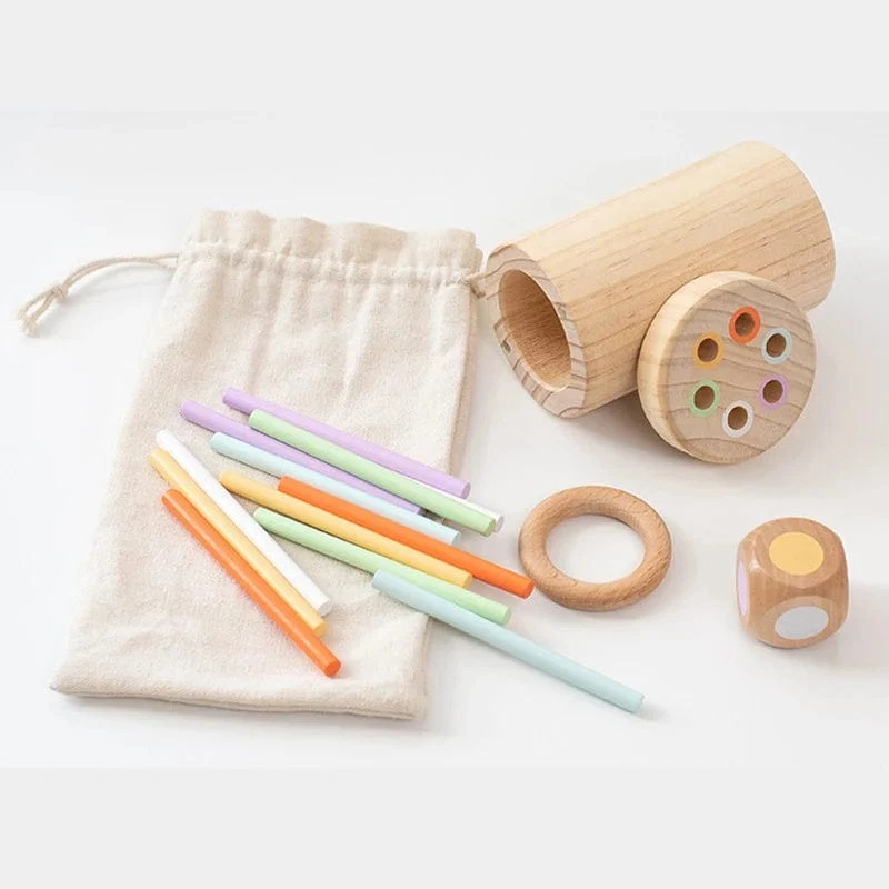 Montessori-Kleinkindspielzeug für 1- bis 2-Jährige, Farbabstimmung, Feinmotorik, sensorisches Spielzeug, pädagogisches Brettspiel aus Holz