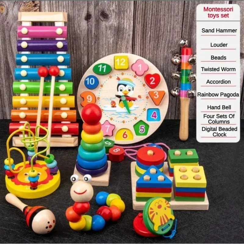 Montessori-Holzspielzeug zum Sortieren und Stapeln, Vorschulisches Farbwahrnehmungstraining, Handlungsfähigkeitsentwicklung, Farbabstimmungsspiel