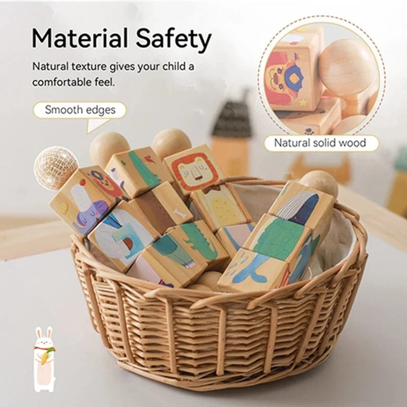 Baby Holz Rotierenden Puzzle Hand glocke Spielzeug Baby Mobile Musikalische Rassel Spielzeug Montessori Puzzle Spiel Für Babys Newbaby Geschenk