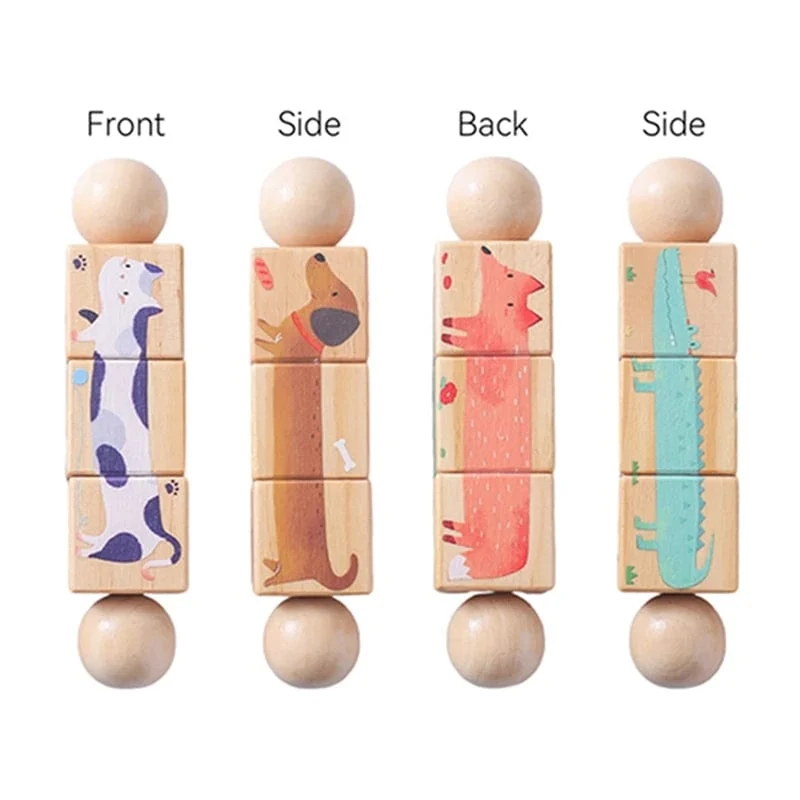 Baby Holz Rotierenden Puzzle Hand glocke Spielzeug Baby Mobile Musikalische Rassel Spielzeug Montessori Puzzle Spiel Für Babys Newbaby Geschenk