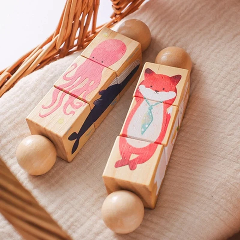 Baby Holz Rotierenden Puzzle Hand glocke Spielzeug Baby Mobile Musikalische Rassel Spielzeug Montessori Puzzle Spiel Für Babys Newbaby Geschenk