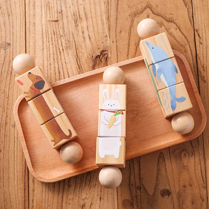 Baby Holz Rotierenden Puzzle Hand glocke Spielzeug Baby Mobile Musikalische Rassel Spielzeug Montessori Puzzle Spiel Für Babys Newbaby Geschenk