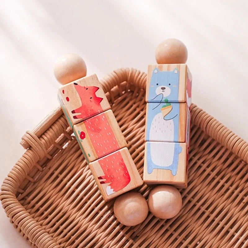 Baby Holz Rotierenden Puzzle Hand glocke Spielzeug Baby Mobile Musikalische Rassel Spielzeug Montessori Puzzle Spiel Für Babys Newbaby Geschenk
