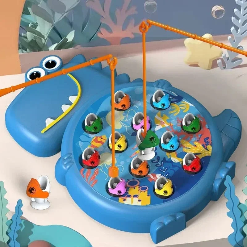 Dinosaurier Einfaches magnetisches Angelspielzeug Spielrutenspiel Spielzeug für Kinder Baby Montessori mit Rute Kinder Pädagogisches rotierendes Geschenk