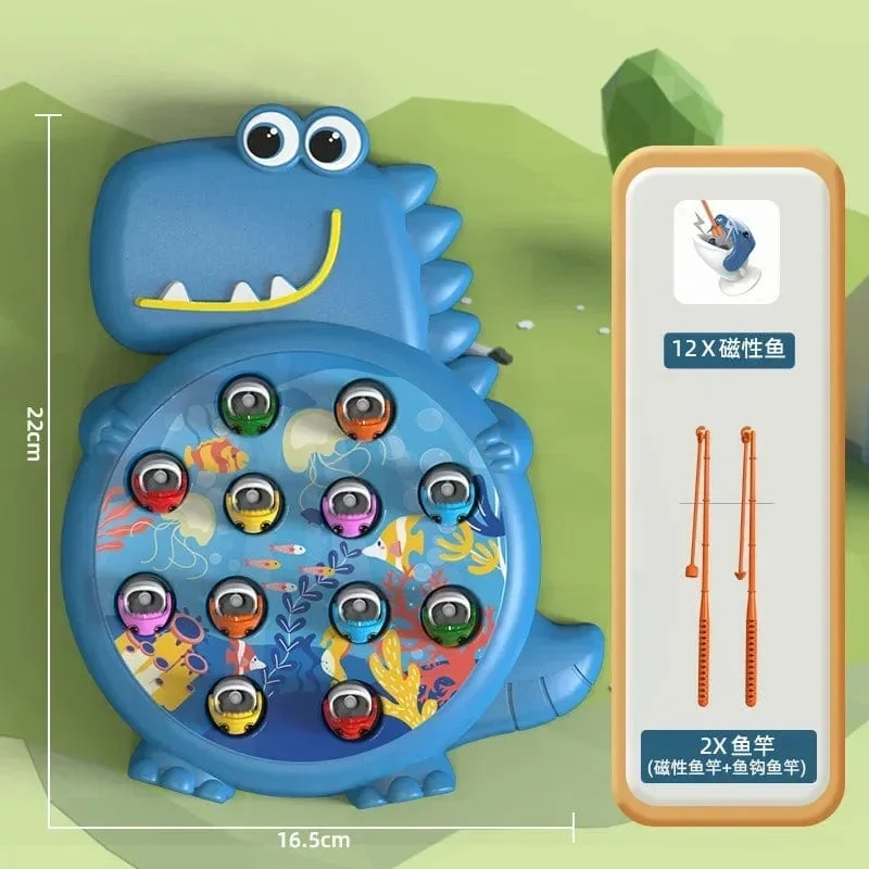 Dinosaurier Einfaches magnetisches Angelspielzeug Spielrutenspiel Spielzeug für Kinder Baby Montessori mit Rute Kinder Pädagogisches rotierendes Geschenk