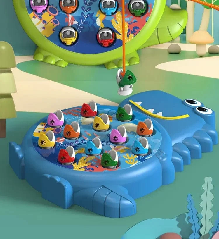 Dinosaurier Einfaches magnetisches Angelspielzeug Spielrutenspiel Spielzeug für Kinder Baby Montessori mit Rute Kinder Pädagogisches rotierendes Geschenk
