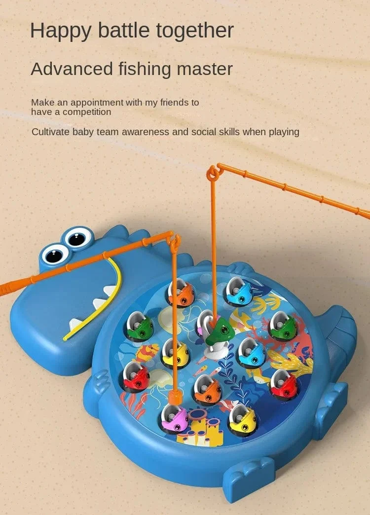 Dinosaurier Einfaches magnetisches Angelspielzeug Spielrutenspiel Spielzeug für Kinder Baby Montessori mit Rute Kinder Pädagogisches rotierendes Geschenk