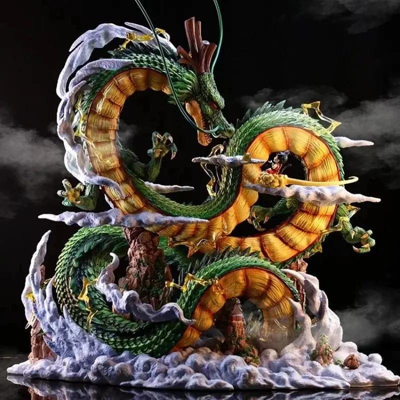 24 cm Dragon Ball Anime Figur Shenron Figur Goku und Shenron Figur Modell PVC Statue Puppe Sammlung Zimmer Spielzeug Geschenke