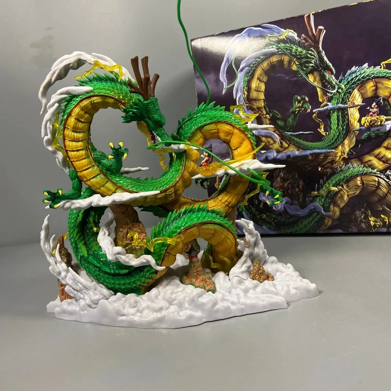 24 cm Dragon Ball Anime Figur Shenron Figur Goku und Shenron Figur Modell PVC Statue Puppe Sammlung Zimmer Spielzeug Geschenke