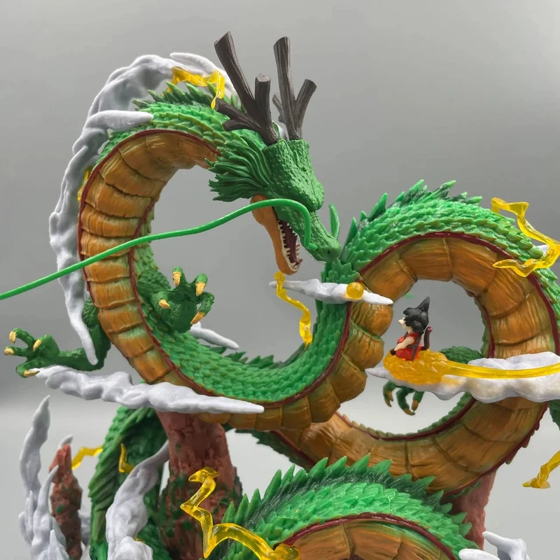 24 cm Dragon Ball Anime Figur Shenron Figur Goku und Shenron Figur Modell PVC Statue Puppe Sammlung Zimmer Spielzeug Geschenke