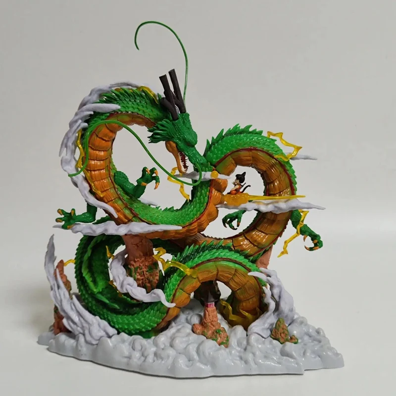 24 cm Dragon Ball Anime Figur Shenron Figur Goku und Shenron Figur Modell PVC Statue Puppe Sammlung Zimmer Spielzeug Geschenke