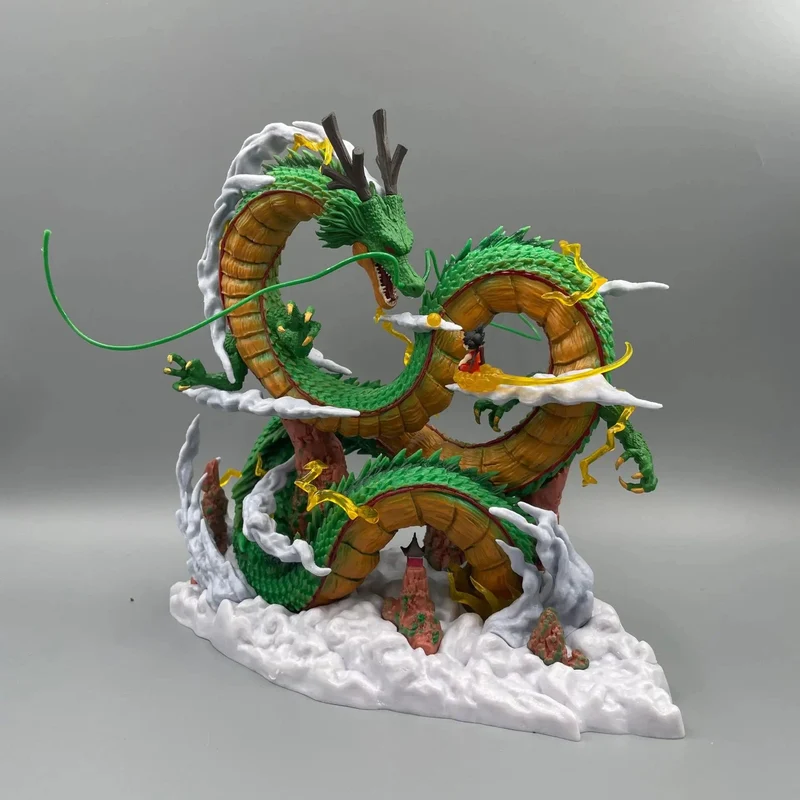 24 cm Dragon Ball Anime Figur Shenron Figur Goku und Shenron Figur Modell PVC Statue Puppe Sammlung Zimmer Spielzeug Geschenke