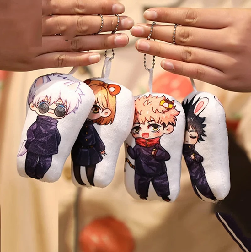 10 cm Anime Jujutsu Kaisen Plüsch Puppe Itadori Yuji Fushiguro Megumi Gojo Satoru Weiche Gefüllte Kissen Kinder Plüsch Kissen Spielzeug