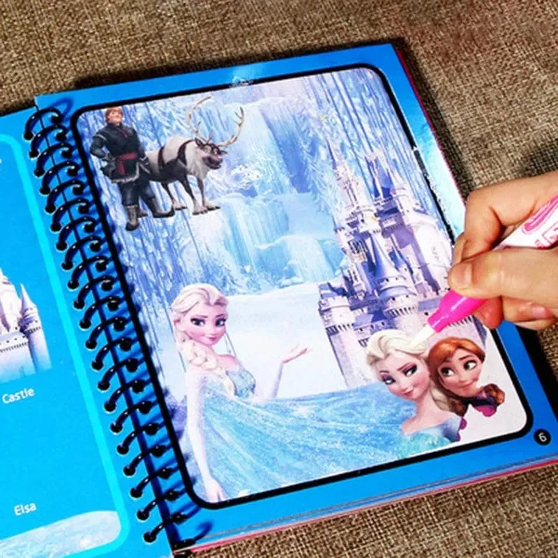 Disney Kinder Puzzle Graffiti Malbuch Cartoon Anime Frozen Spiderman Cars Sofia Princes Mickey DIY Magische Aquarellmalerei