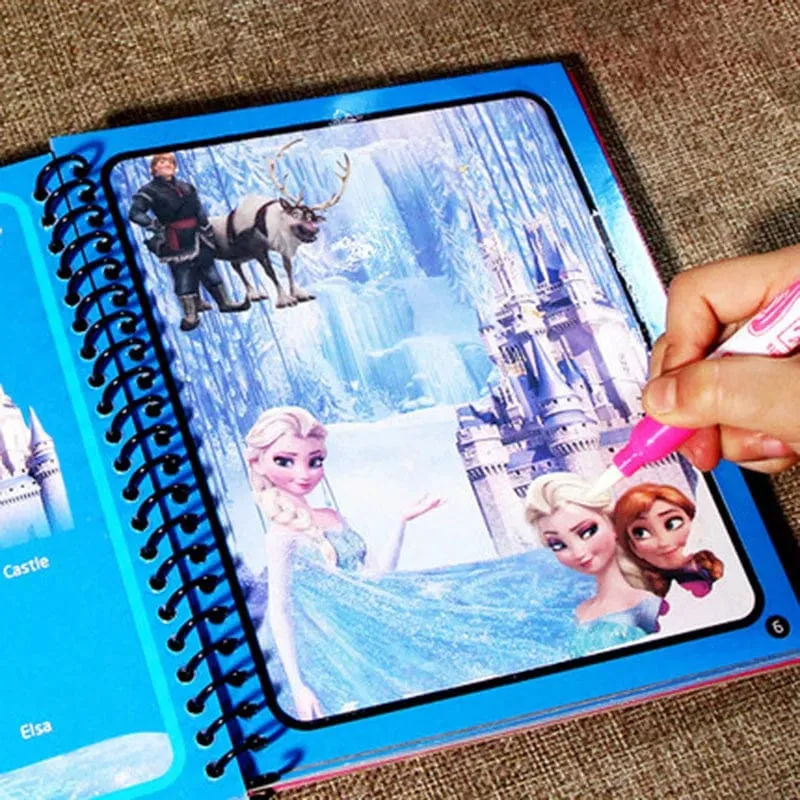 Disney Kinder Puzzle Graffiti Malbuch Cartoon Anime Frozen Spiderman Cars Sofia Princes Mickey DIY Magische Aquarellmalerei