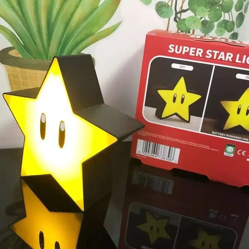 LED Super Mario Bros Lampe Super Star Licht Led Musik Atmosphäre Nachtlicht Sound USB Lade Schreibtisch Lampe Für Kinder Geschenke spielzeug
