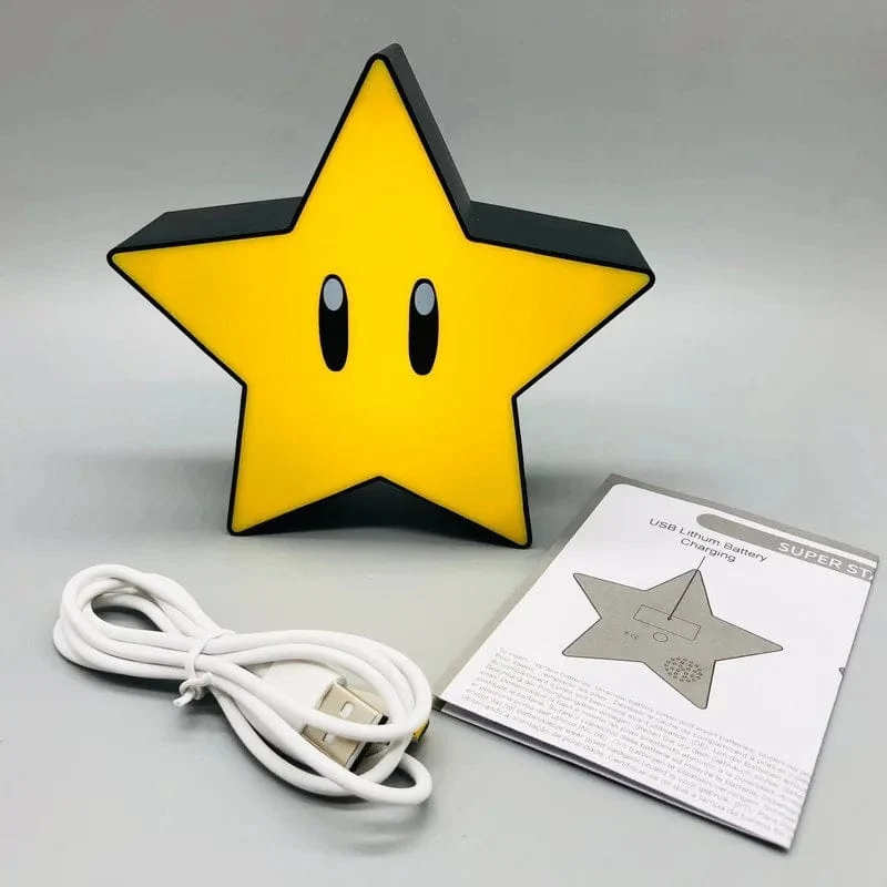 LED Super Mario Bros Lampe Super Star Licht Led Musik Atmosphäre Nachtlicht Sound USB Lade Schreibtisch Lampe Für Kinder Geschenke spielzeug