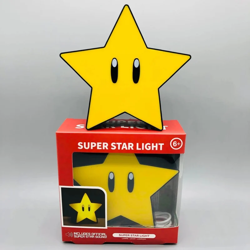 LED Super Mario Bros Lampe Super Star Licht Led Musik Atmosphäre Nachtlicht Sound USB Lade Schreibtisch Lampe Für Kinder Geschenke spielzeug