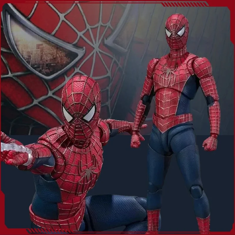 SHF Spider Man 3 Actionfigur Spiderman 3 Tobey Maguire Anime Figur PVC-Statue Modellsammlung Puppe Decora Neujahrsgeschenke