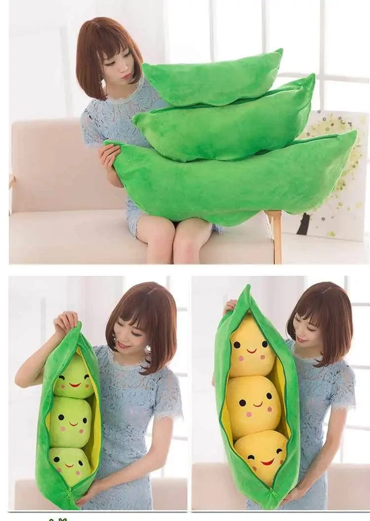 25CM Niedliche Kinder Baby Plüsch Erbsen gefüllt Pflanze Puppe Spielzeug Kinder Kawaii Qualität Erbsenförmiges Kissen Spielzeug Junge Mädchen Geschenk