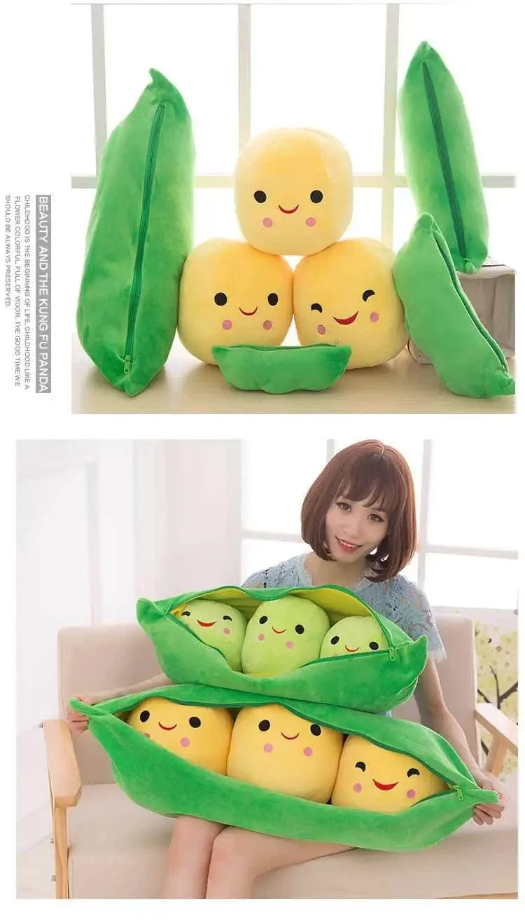 25CM Niedliche Kinder Baby Plüsch Erbsen gefüllt Pflanze Puppe Spielzeug Kinder Kawaii Qualität Erbsenförmiges Kissen Spielzeug Junge Mädchen Geschenk
