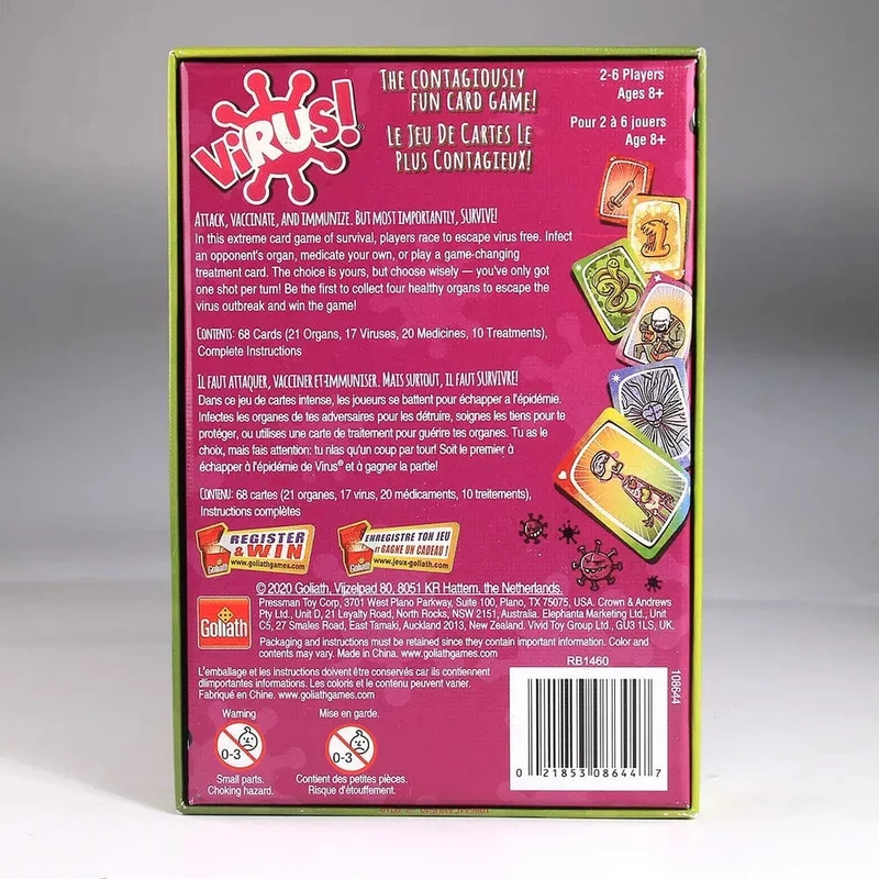 In der spanischen Version In englischer Virus-Kartenspiel Das ansteckende Virus 2 Karte Richtige Version Partyspiel für lustige Familienspiele