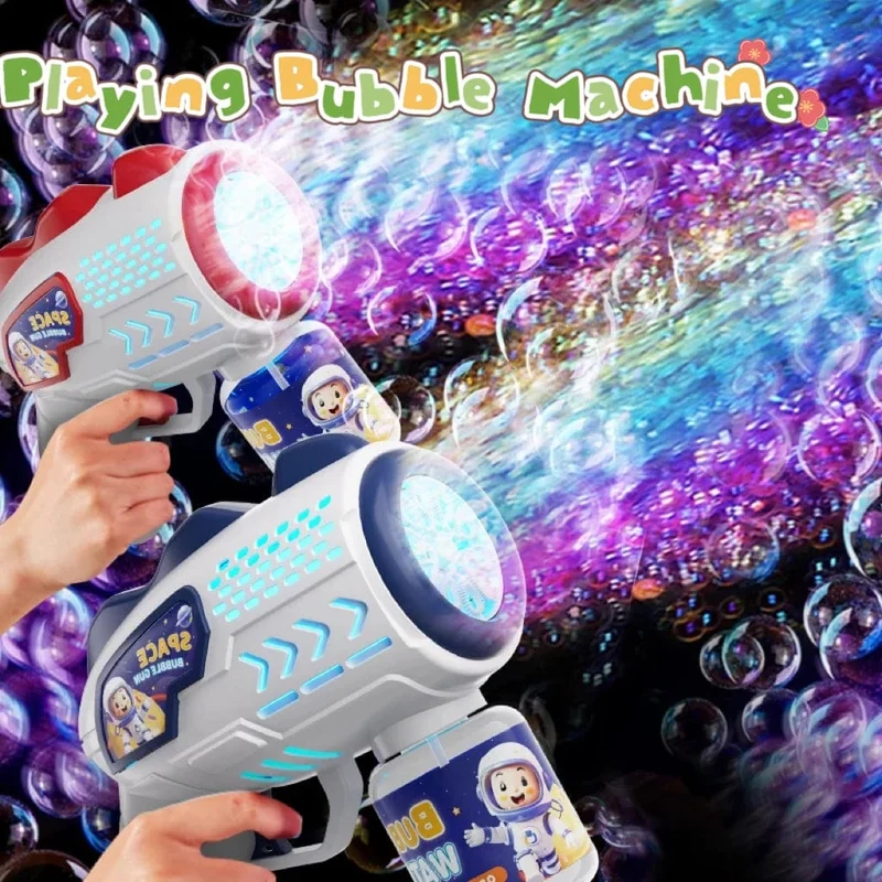 Astronaut Elektrische Seifenblasenpistole Kinderspielzeug Seifenblasenmaschine Automatische Seifenblase mit Licht Sommer Partyspiele im Freien Kindergeschenk