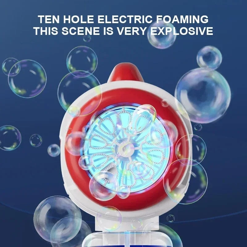 Astronaut Elektrische Seifenblasenpistole Kinderspielzeug Seifenblasenmaschine Automatische Seifenblase mit Licht Sommer Partyspiele im Freien Kindergeschenk