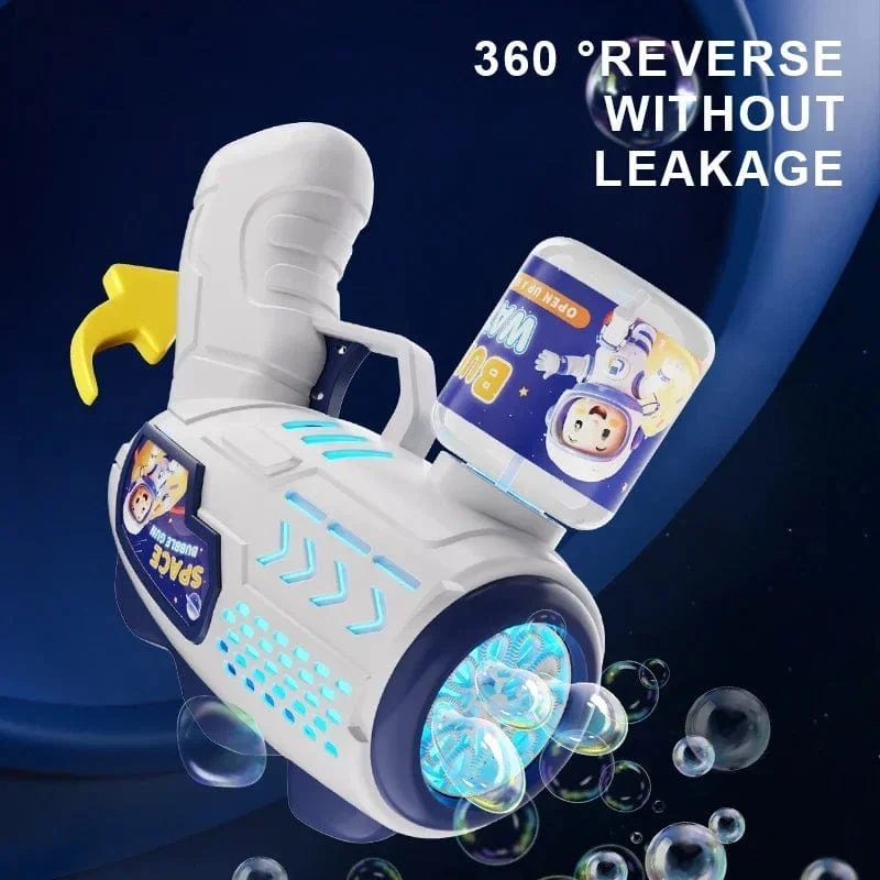 Astronaut Elektrische Seifenblasenpistole Kinderspielzeug Seifenblasenmaschine Automatische Seifenblase mit Licht Sommer Partyspiele im Freien Kindergeschenk