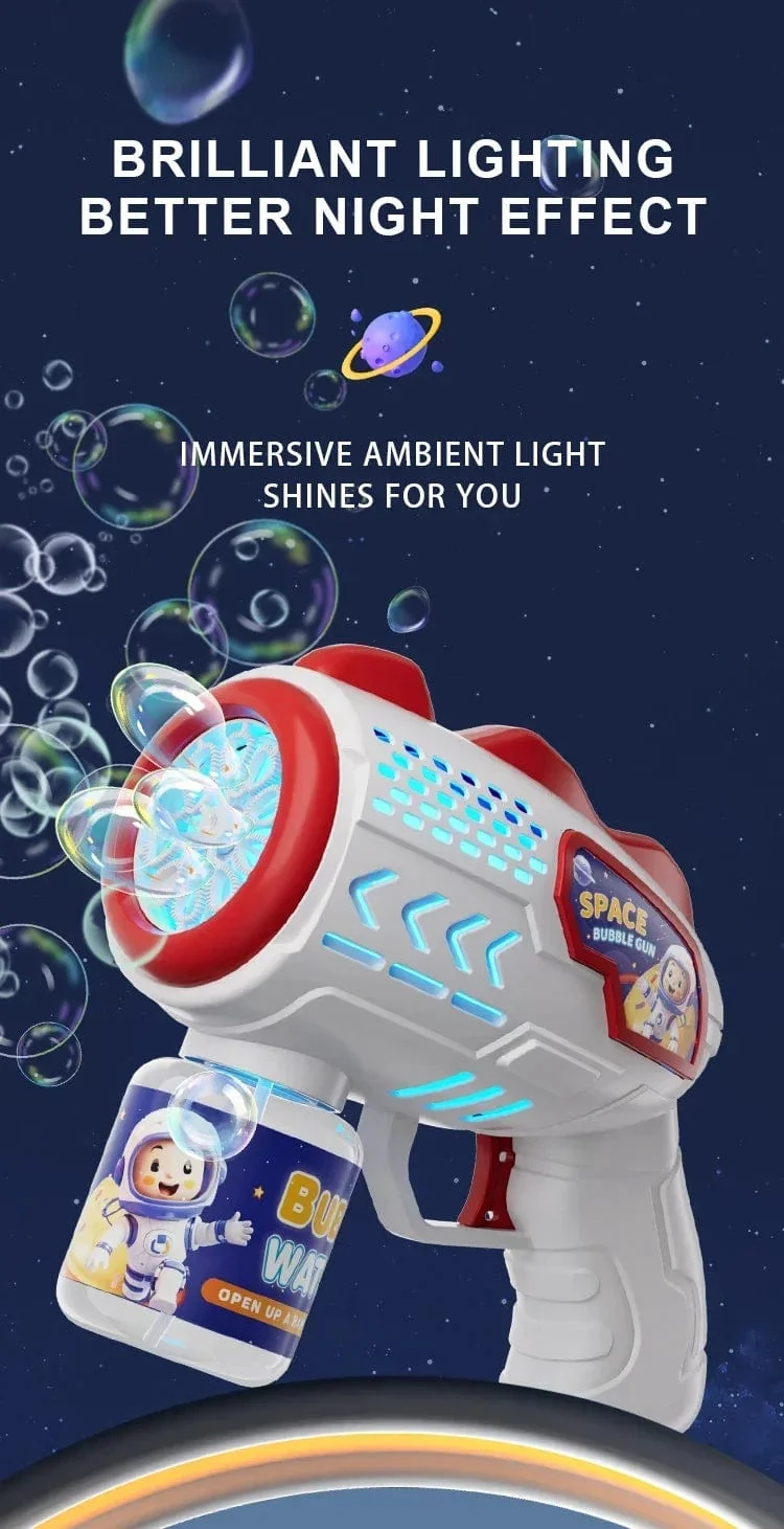 Astronaut Elektrische Seifenblasenpistole Kinderspielzeug Seifenblasenmaschine Automatische Seifenblase mit Licht Sommer Partyspiele im Freien Kindergeschenk