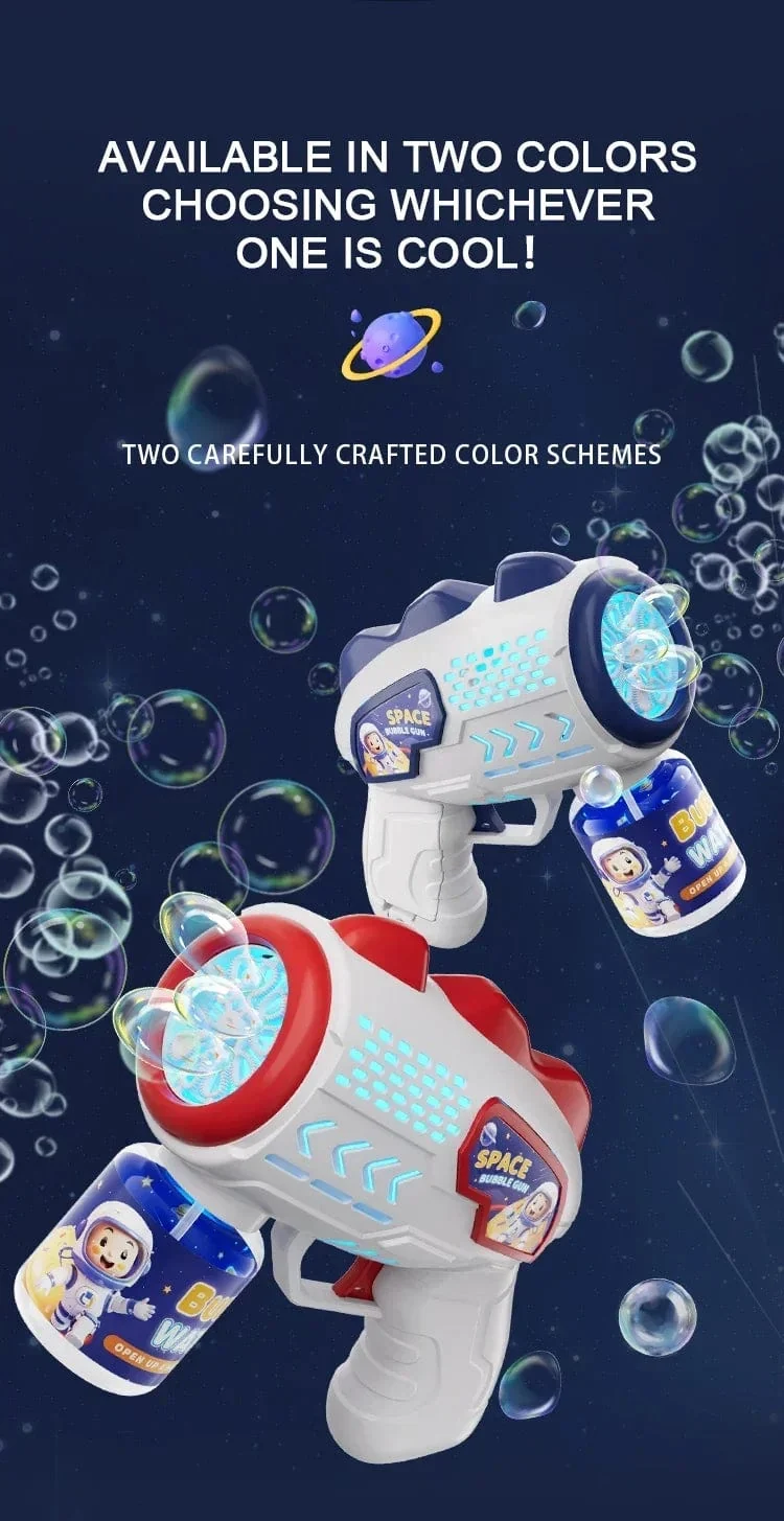 Astronaut Elektrische Seifenblasenpistole Kinderspielzeug Seifenblasenmaschine Automatische Seifenblase mit Licht Sommer Partyspiele im Freien Kindergeschenk