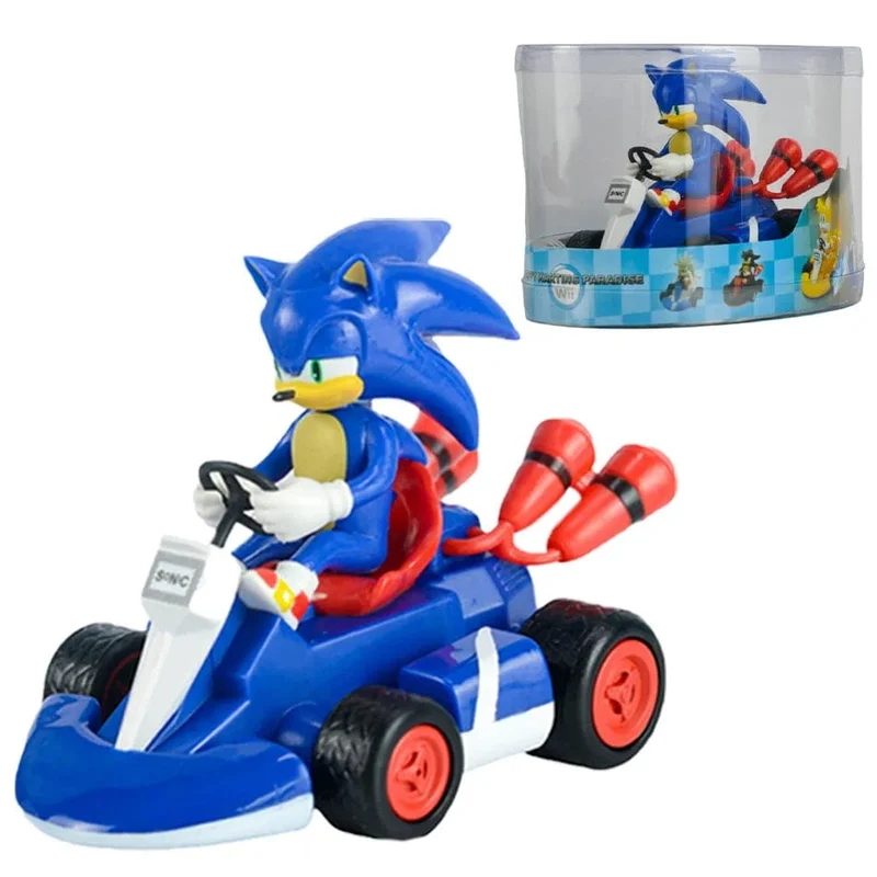 Anime Sonic the Hedgehog Pull Back Auto Cartoon Figur Dekoration Desktop Modell Kart Kinder Spielzeug Wohnkultur Kinder Geschenk Party