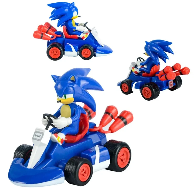 Anime Sonic the Hedgehog Pull Back Auto Cartoon Figur Dekoration Desktop Modell Kart Kinder Spielzeug Wohnkultur Kinder Geschenk Party