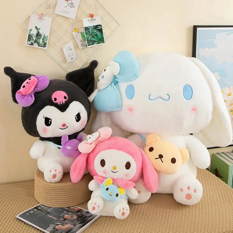 Sanrio Kuromi Plüschpuppen 40/50 cm Kawaii My Melody Cinnamoroll Weiche Kuscheltiere Anime Figur Kissen Cartoon Dekor Kinderspielzeug