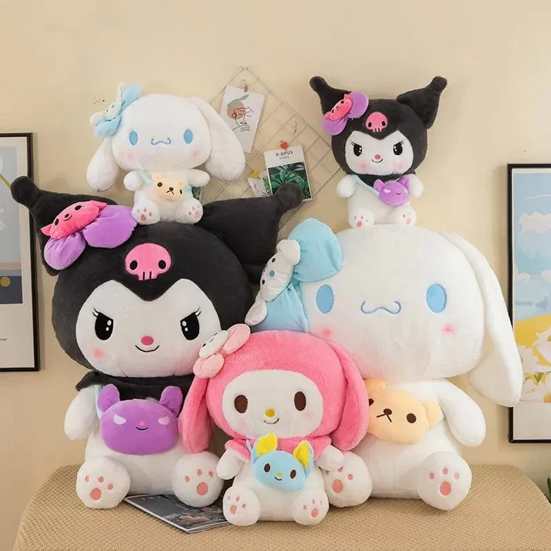 Sanrio Kuromi Plüschpuppen 40/50 cm Kawaii My Melody Cinnamoroll Weiche Kuscheltiere Anime Figur Kissen Cartoon Dekor Kinderspielzeug