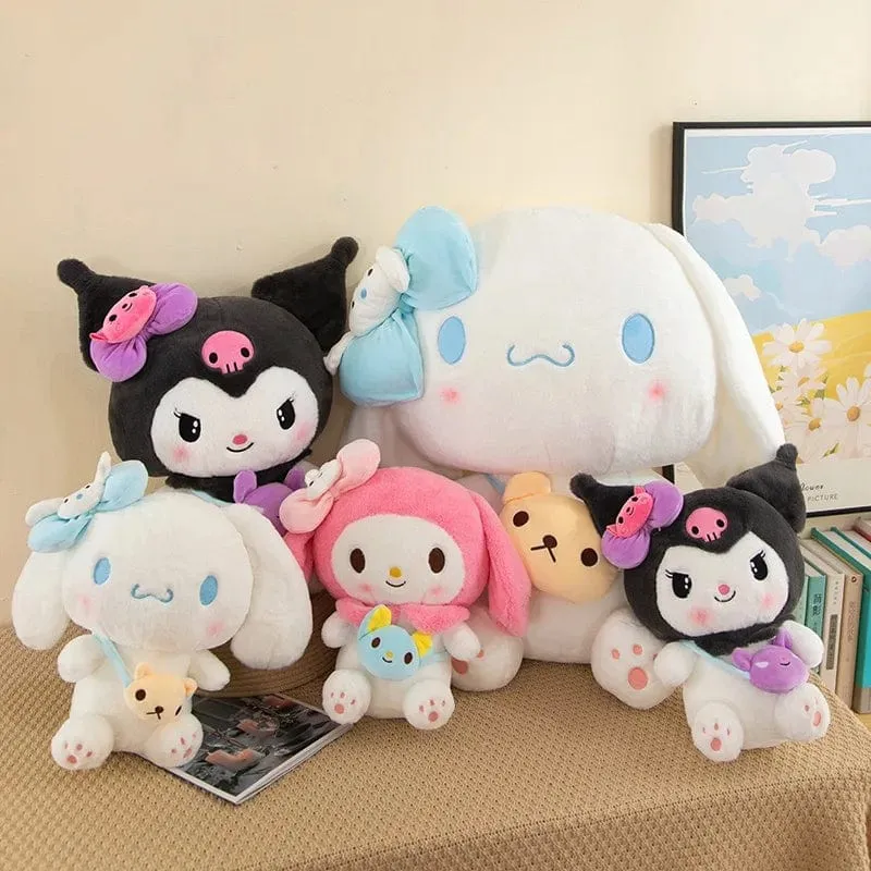 Sanrio Kuromi Plüschpuppen 40/50 cm Kawaii My Melody Cinnamoroll Weiche Kuscheltiere Anime Figur Kissen Cartoon Dekor Kinderspielzeug