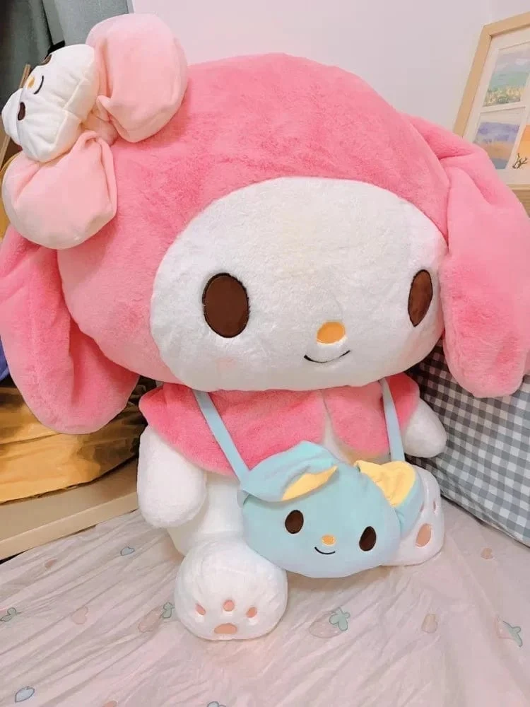 Sanrio Kuromi Plüschpuppen 40/50 cm Kawaii My Melody Cinnamoroll Weiche Kuscheltiere Anime Figur Kissen Cartoon Dekor Kinderspielzeug