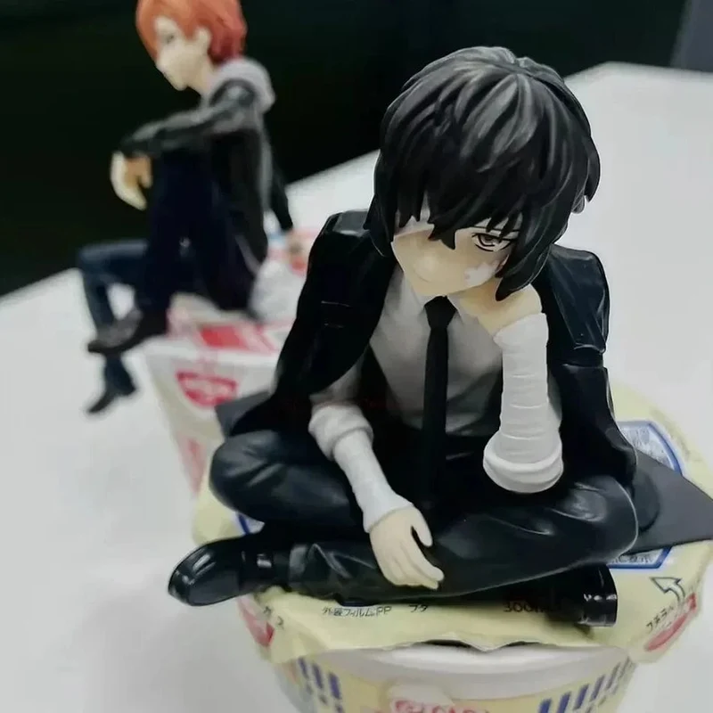 FuRyu Bungo Stray Dogs 12cm Dazai Osamu Noodles Press Figur Japanische Cartoon Figuren Sammlung Niedliche Spielzeuge