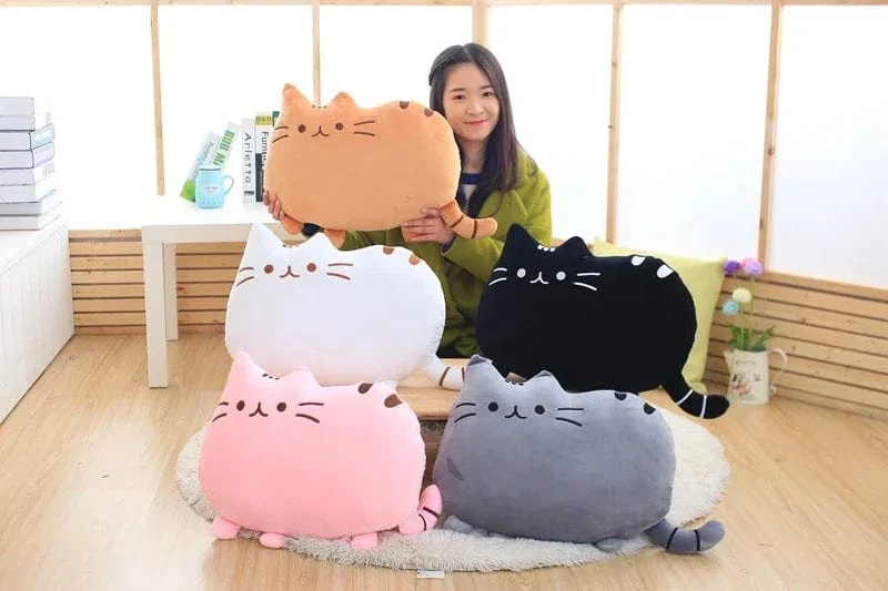 Süßes Keks-Katzen-Kissen, weiches Plüsch, Büro-Nickerchen-Kissen, Spielzeug, gefülltes Pausenbett, Schlafkissen, Heimdekoration, Geschenk, Puppe, Kinder