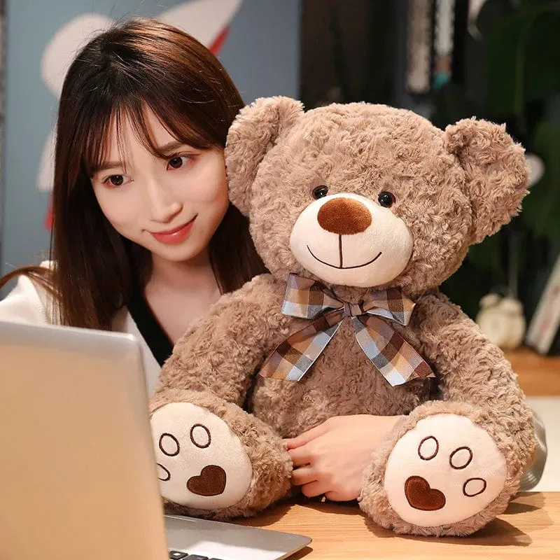 35/50/60CM Süßes klassisches Teddybär-Plüschtier Kawaii Fliege Bär Plüschkissen Gefüllte weiche Puppen für Kinder Mädchen Liebhaber Geschenke