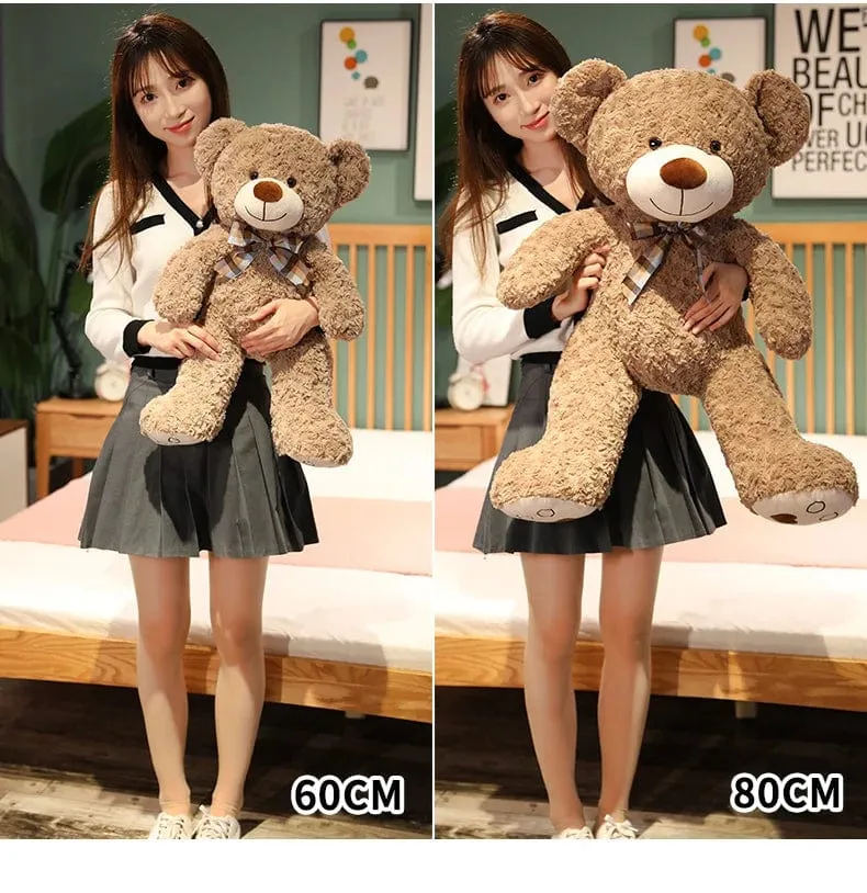 35/50/60CM Süßes klassisches Teddybär-Plüschtier Kawaii Fliege Bär Plüschkissen Gefüllte weiche Puppen für Kinder Mädchen Liebhaber Geschenke