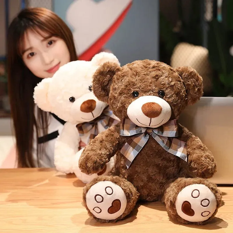35/50/60CM Süßes klassisches Teddybär-Plüschtier Kawaii Fliege Bär Plüschkissen Gefüllte weiche Puppen für Kinder Mädchen Liebhaber Geschenke