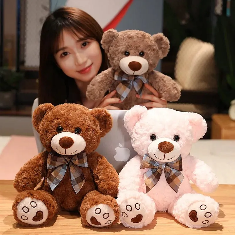 35/50/60CM Süßes klassisches Teddybär-Plüschtier Kawaii Fliege Bär Plüschkissen Gefüllte weiche Puppen für Kinder Mädchen Liebhaber Geschenke