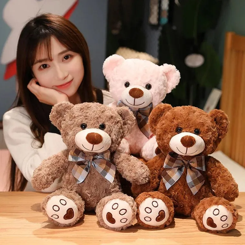 35/50/60CM Süßes klassisches Teddybär-Plüschtier Kawaii Fliege Bär Plüschkissen Gefüllte weiche Puppen für Kinder Mädchen Liebhaber Geschenke