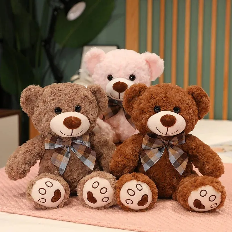 35/50/60CM Süßes klassisches Teddybär-Plüschtier Kawaii Fliege Bär Plüschkissen Gefüllte weiche Puppen für Kinder Mädchen Liebhaber Geschenke