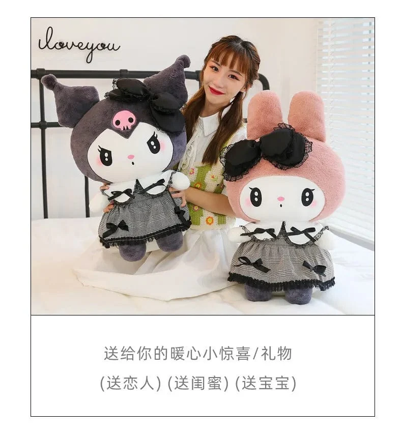 Übergroßes Sanrio Hello Kitty Kuromi Melody Plüschtier, weiches Dekokissen, Plüschpuppen, Kindergeburtstags- und Valentinstagsgeschenk für Mädchen