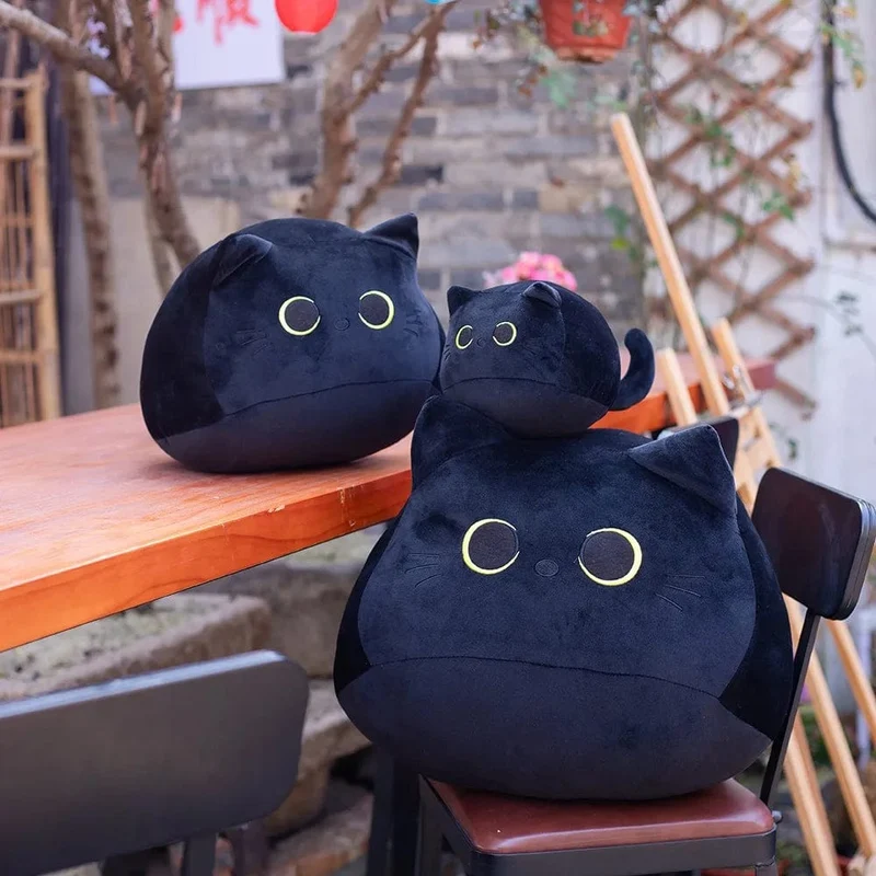 10/30CM Katzenpuppe Kleiner Anhänger Kuschelkissen Kissen Ins Schwarze Katze Plüschtier Puppe für Mädchen Geschenk Plushie Stofftiere
