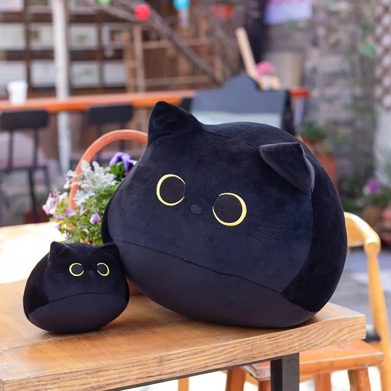 10/30CM Katzenpuppe Kleiner Anhänger Kuschelkissen Kissen Ins Schwarze Katze Plüschtier Puppe für Mädchen Geschenk Plushie Stofftiere