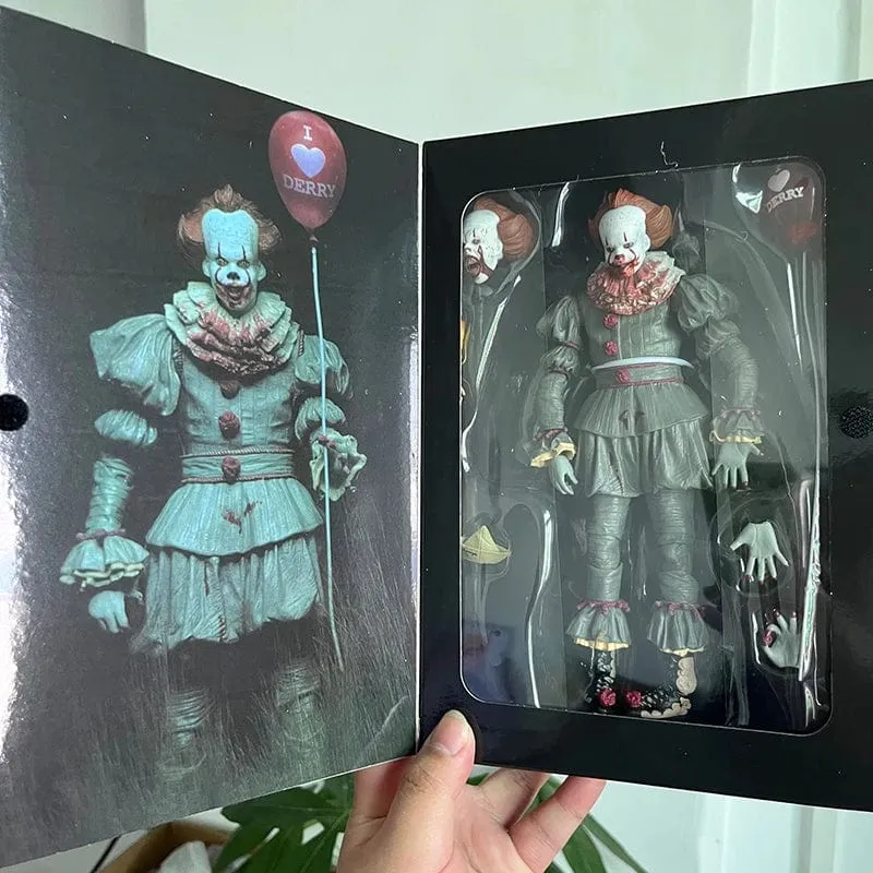 NECA Pennywise Joker Action Figur Spielzeug Puppe Horror Halloween Weihnachten Geschenk 18cm Bücherregal Ornament