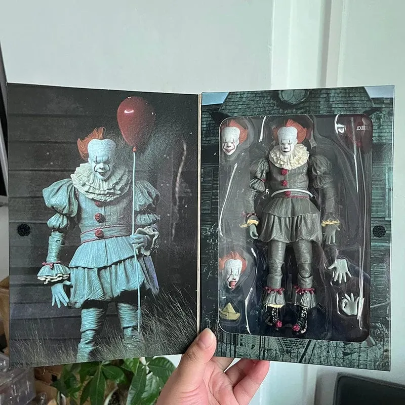 NECA Pennywise Joker Action Figur Spielzeug Puppe Horror Halloween Weihnachten Geschenk 18cm Bücherregal Ornament